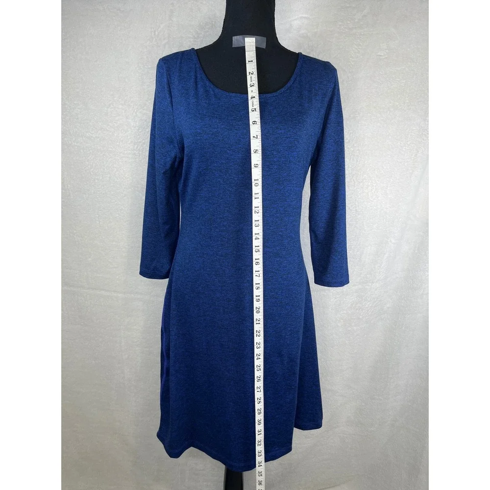 Patagonia Blue Heathered Crew Neck 3/4 Sleeve A-Line Dress‎ Size Small